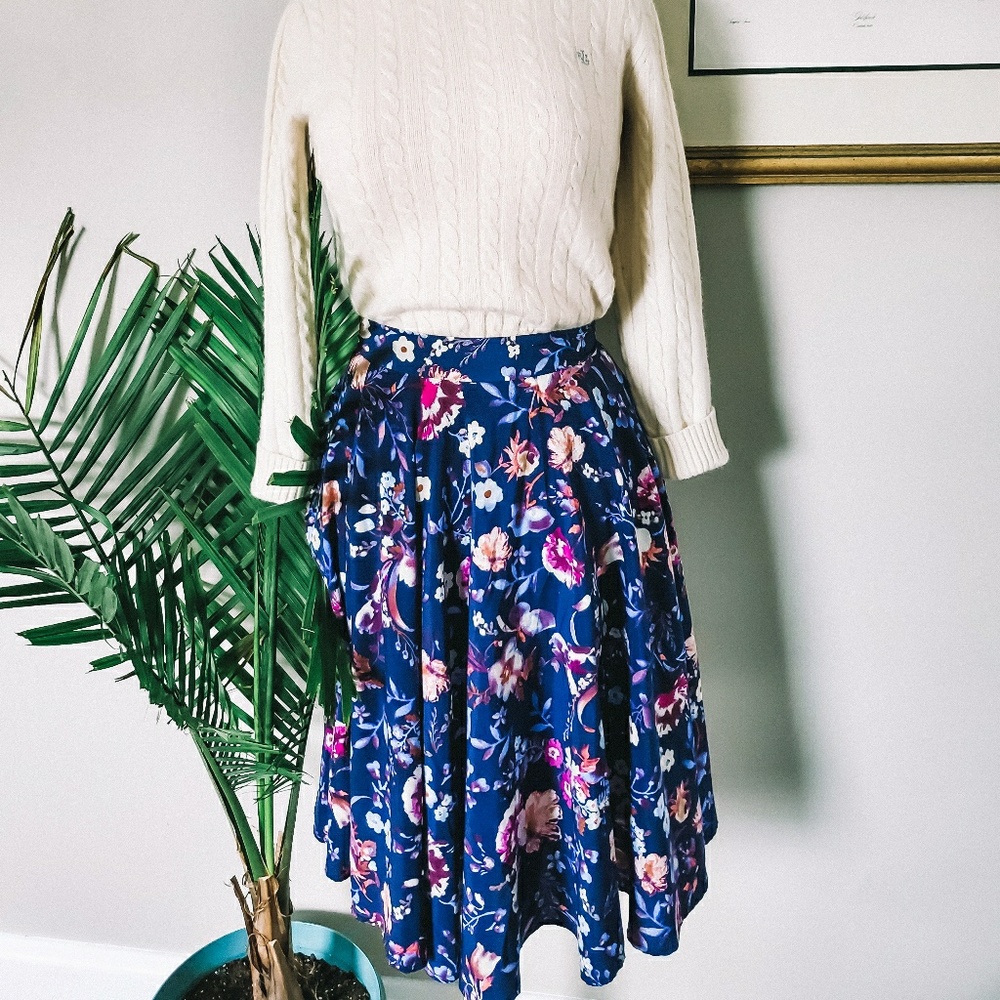 Ro & De floral skater skirt